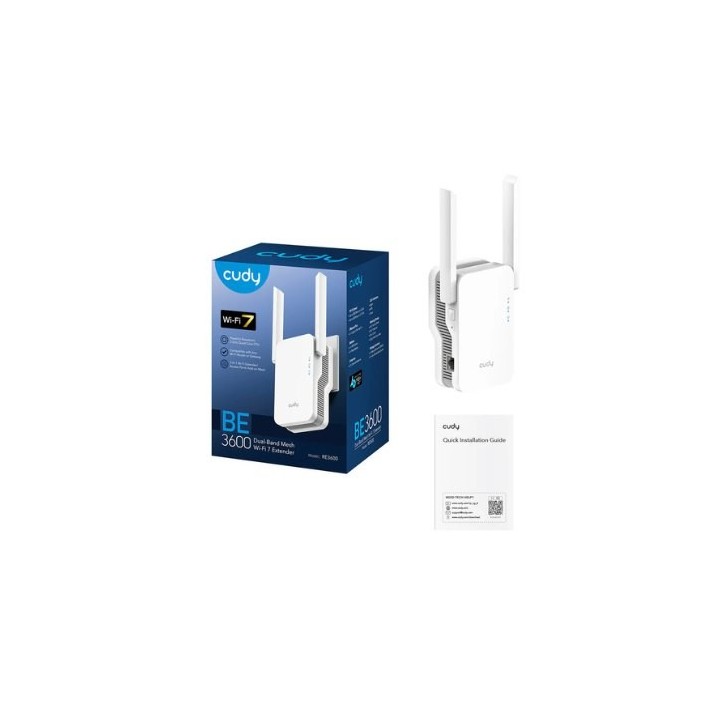 wireless lan repeater cudy re3600 mesh be3600 dual band wifi 7 50 disp 1xgigabit p.