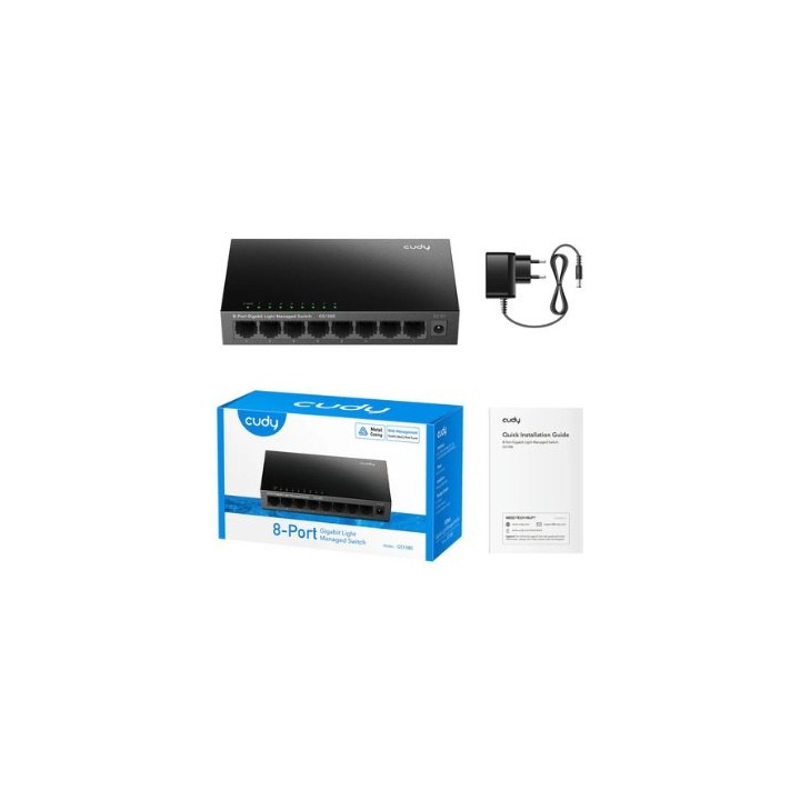 hub switch 8 ptos cudy gs1024 lght managed 8 p. gigabit