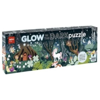 puzzle 200 pz. apli kids glow in the dark bosque
