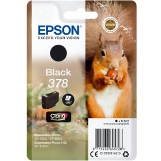 epson cartucho tinta epson c13t37814010 singlepack negro 378 claria photo hd ink xp   8500 ardilla