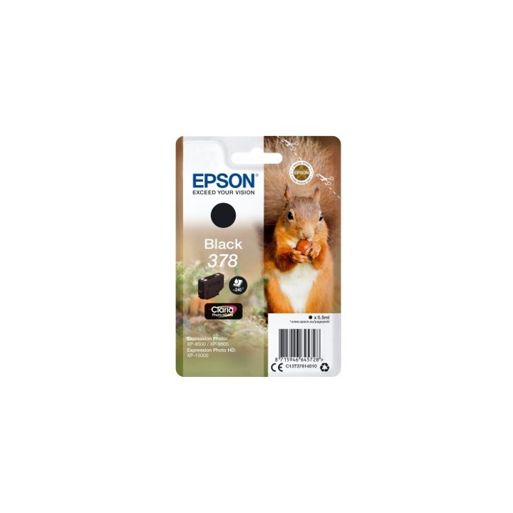 epson cartucho tinta epson c13t37814010 singlepack negro 378 claria photo hd ink xp   8500 ardilla