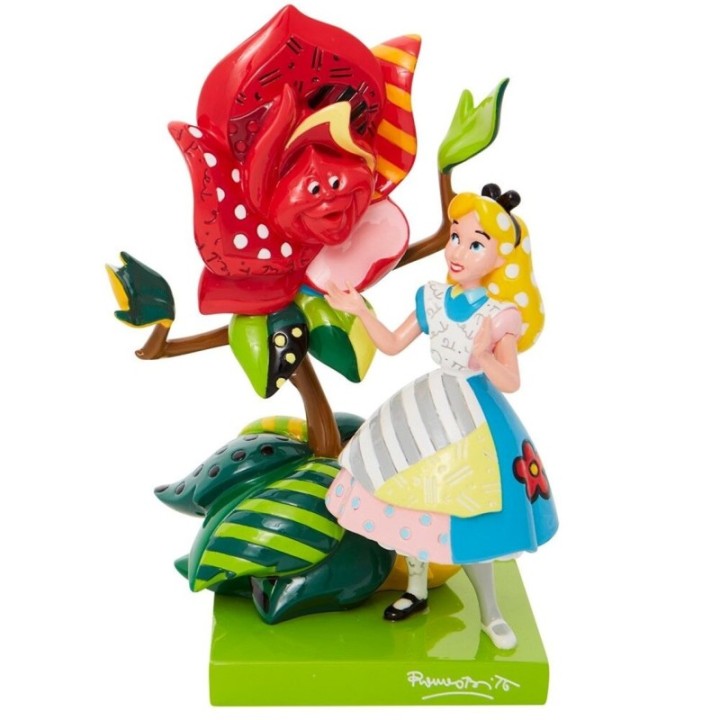 enesco figura enesco disney alicia en el pais de las maravillas alicia hablando con la rosa