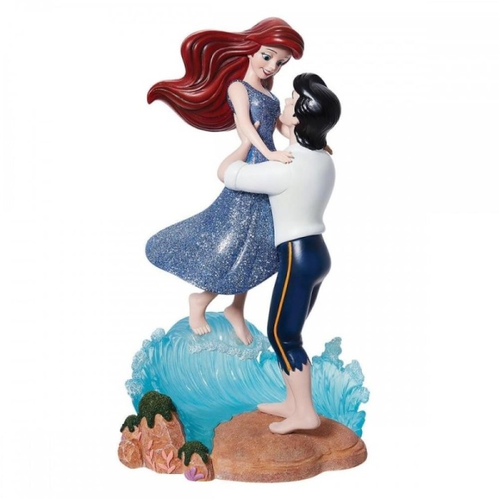enesco figura decorativa enesco disney la sirenita ariel y el príncipe eric en ola