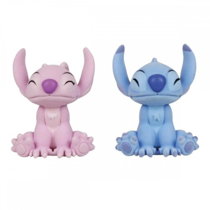 enesco pack de 2 figuras flocadas enesco disney stitch y angel beso