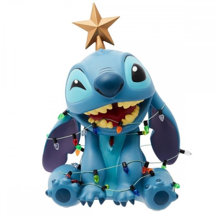 enesco figura enesco disney stitch luces navideñas