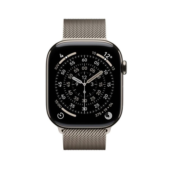 apple smartwatch apple watch s11 gps + cellular 46mm natural titanium case natural milanese loop s