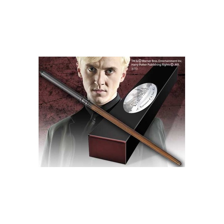 the noble collection replica the noble collection harry potter draco malfoy varita con caja y placa