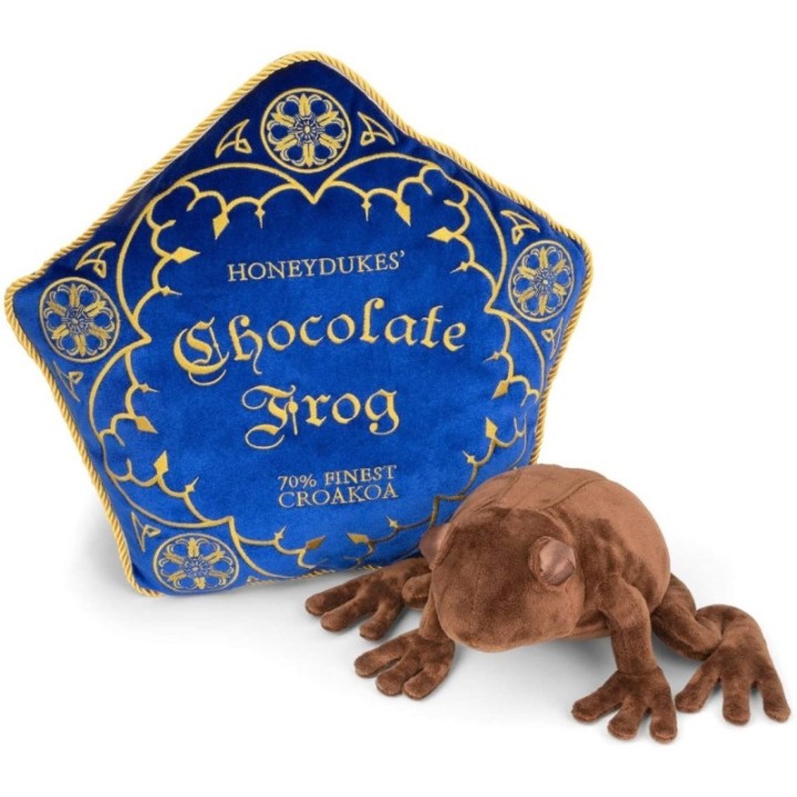 the noble collection peluche the noble collection harry potter rana de chocolate + cojin