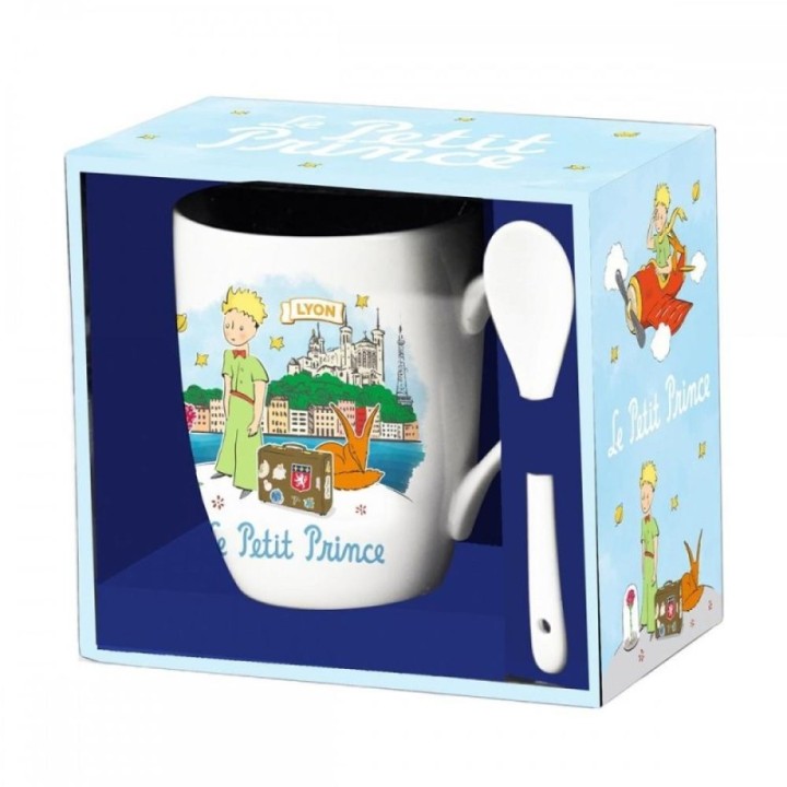 enesco taza de cerámica con cuchara enesco el principito