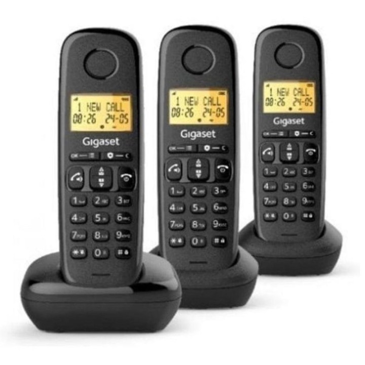 gigaset telefono fijo inalambrico gigaset basic 100 trio negro
