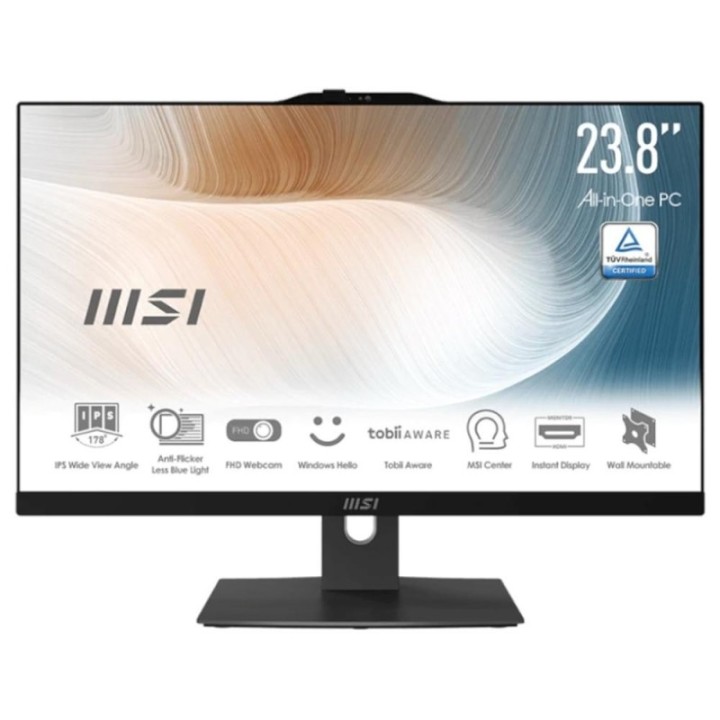 msi ordenador all in one aio msi am242p   1241es i7   1255u 16gb ssd 512gb freedos 23.8 pulgadas neg