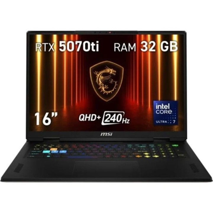 msi portatil msi vector 16hx   097xes u7   255hx    32gb    ssd 1tb    rtx 5070ti 12gb    16 pulgada