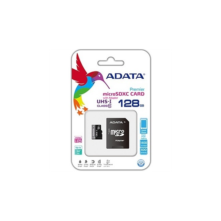 adata tarjeta memoria micro sd adata 128gb cl10 + adaptador sd