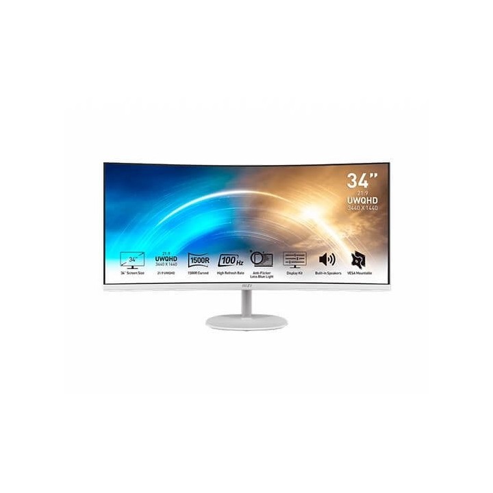 msi monitor 34 pulgadas msi pro mp341cqw blanco 100 panoramico 21 9