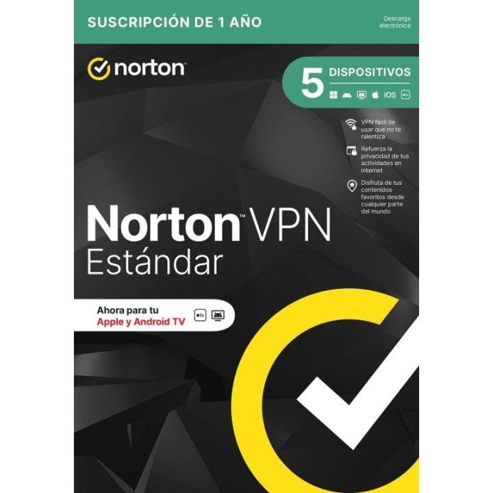 norton vpn norton vpn standard es 1 usuario 5 dispositivos 1 año esd electronica