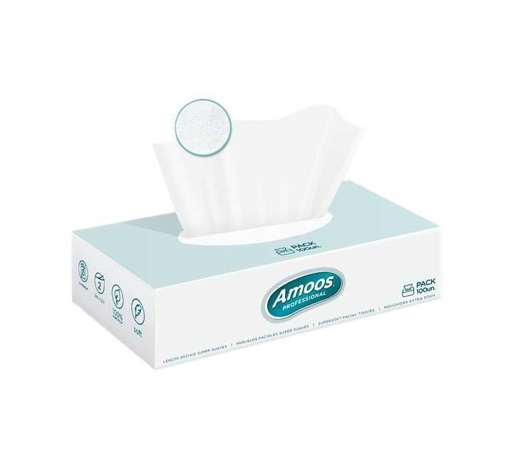 caja 100 panuelos faciales amoos professional