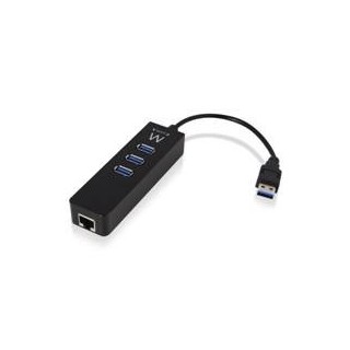 ewent hub usb ewent 3 puertos + 1 puerto gigabit lan    usb 3.1 gen 1