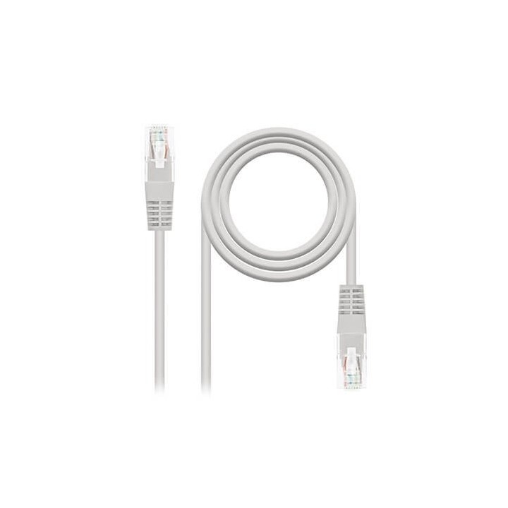 nanocable latiguillo cable red utp cat5e rj45 nanocable 15m    macho   macho    gris