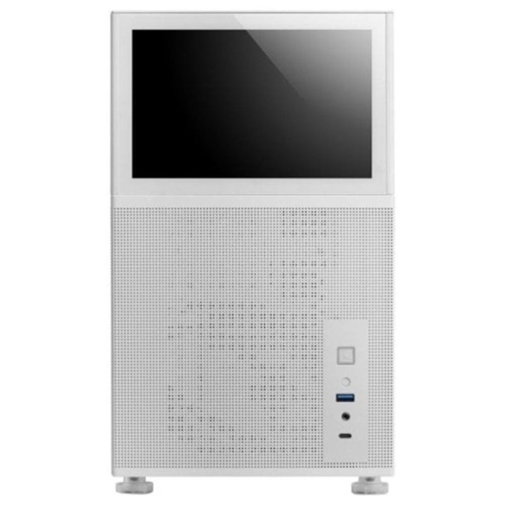 mars gaming caja ordenador mars gaming mclcd matx cristal templado pantalla ips 8 pulgadas blanco