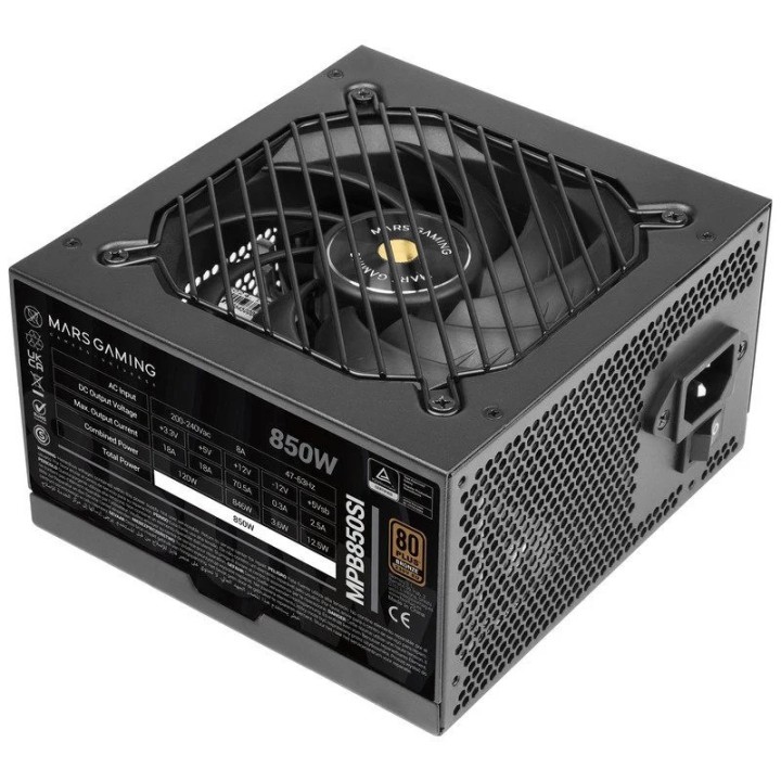 mars gaming fuente de alimentacion  mars gaming 850w mpb850si extreme silence 80 plus bronze negro
