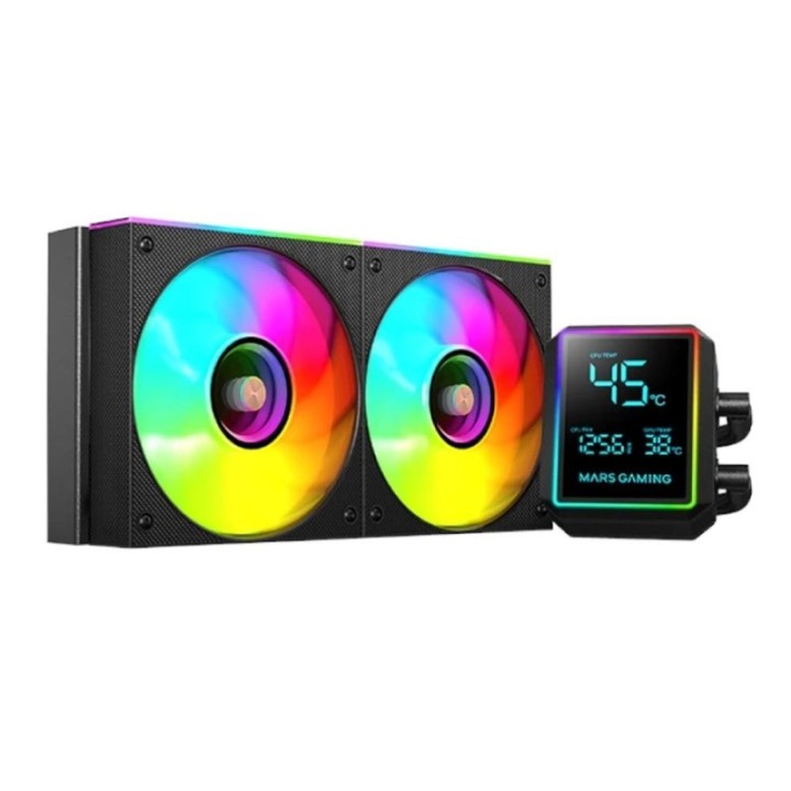 mars gaming kit refrigeracion liquida mars gaming mllcdpro240 aio argb 2x 120mm negra