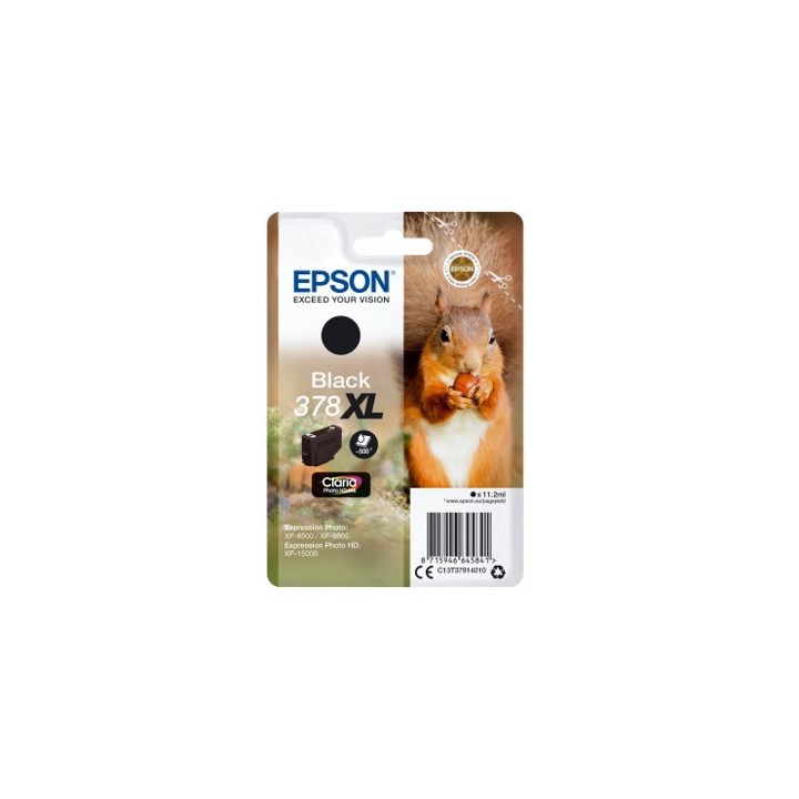epson cartucho tinta epson c13t37914010 singlepack negro 378xl claria photo hd ink ardilla