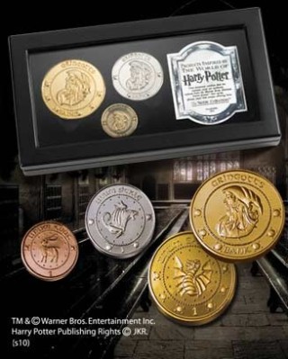 the noble collection replica the noble collection harry potter monedas de gringotts expositor