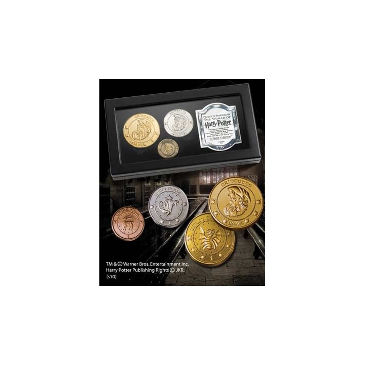 the noble collection replica the noble collection harry potter monedas de gringotts expositor