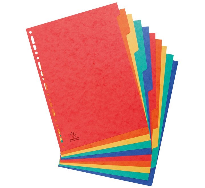 sep. cart. exacompta a4 10pos. multitalad. color