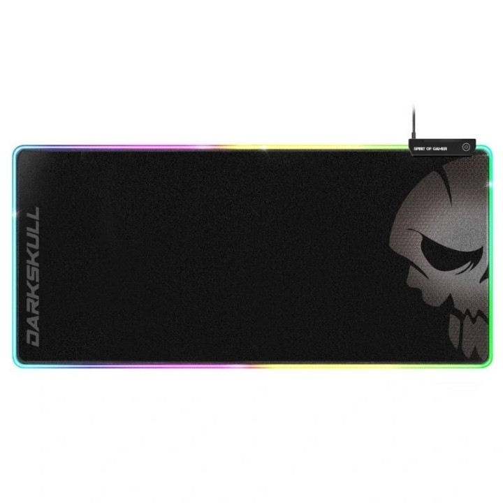 spirit of gamer alfombrilla darkskull rgb+hub xxxl