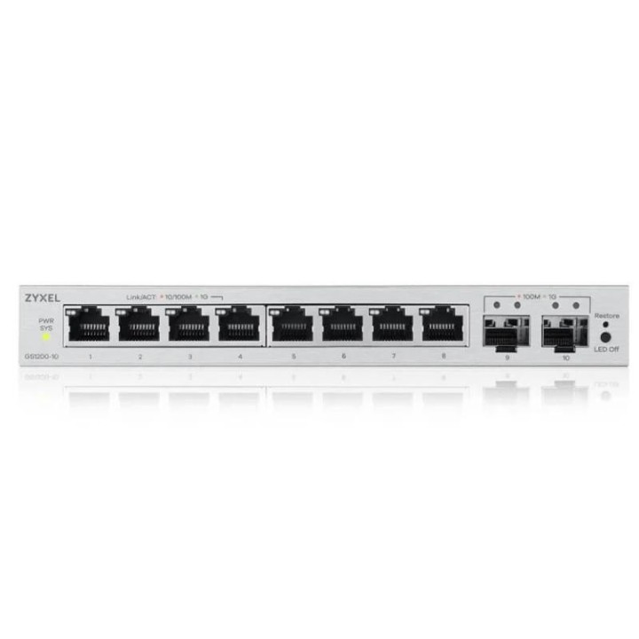 zyxel gs1200 10v3 switch 8xgbe 2xsfp