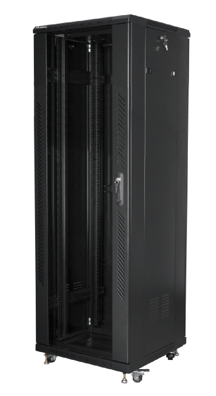 armario lanberg rack 19" 37u 600x600 flat pack black negro