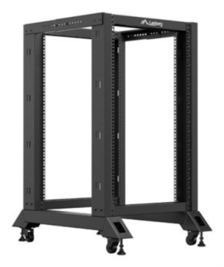 armario lanberg abierto rack 19" 18u 600x800 negro