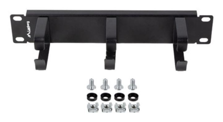 organizador de cables lanberg 3 anillas 10" 1u tipo b negro