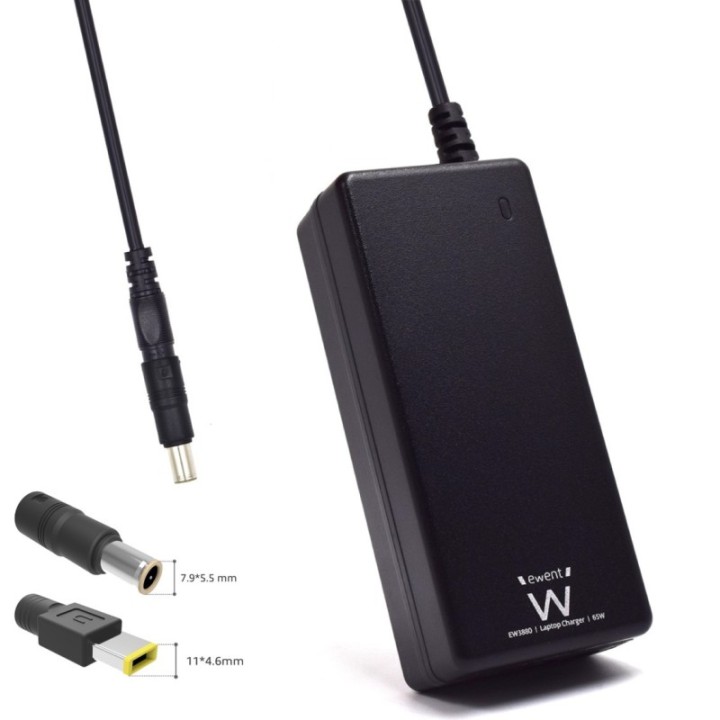 ewent cargador ewent ew3897 para portatiles ibm   lenovo 65w 20v