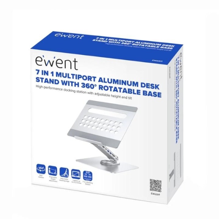 ewent soporte giro 360? y dockingstation 7 en 1