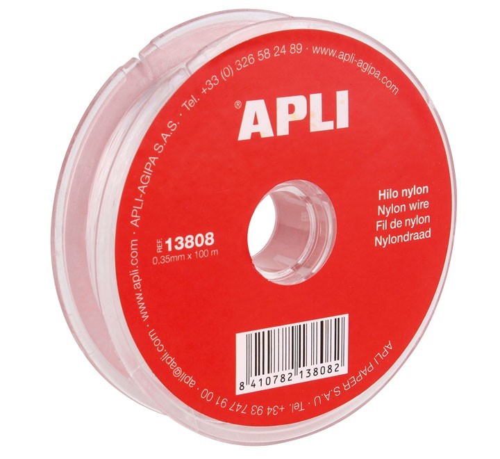 bobina cuerda nylon apli 0.35mmx100m 13808
