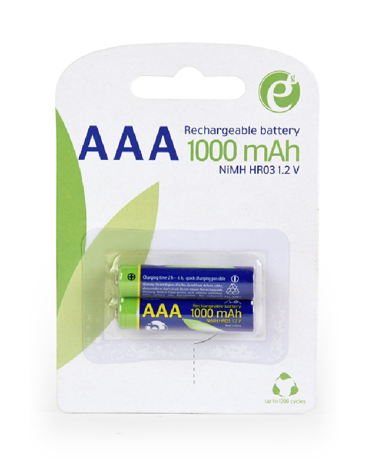 pilas aaa gembird ni mh recargable 1000mah 2pcs blister pack