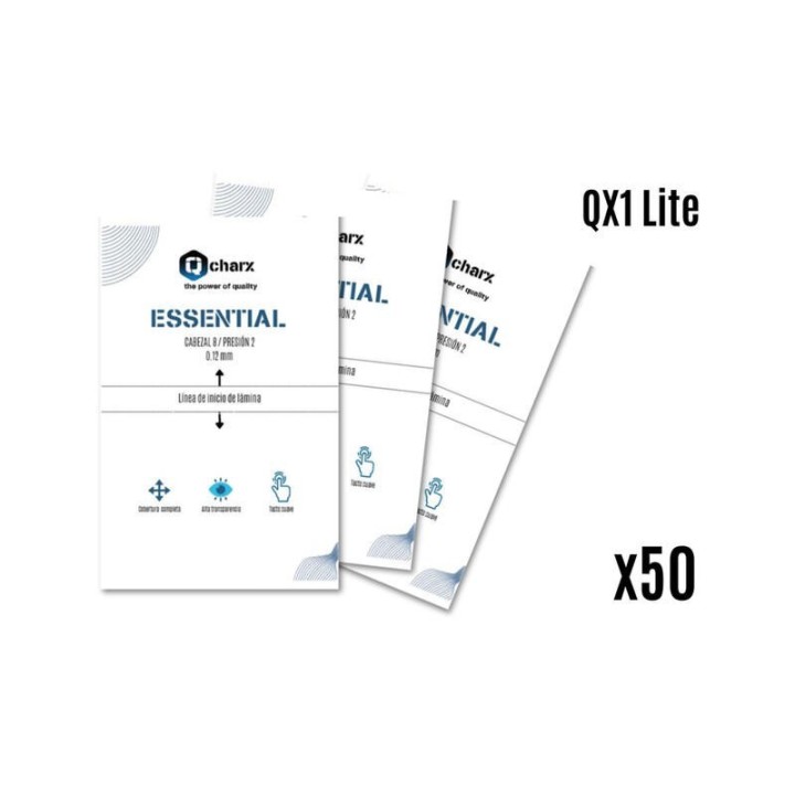 qcharx international laminas de proteccion frontales qcharx hidrogel essential hd para qx1 lite 50 u
