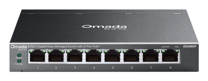 switch omada tp link es208gp 8 port gigabit easy managed with 8 port poe+
