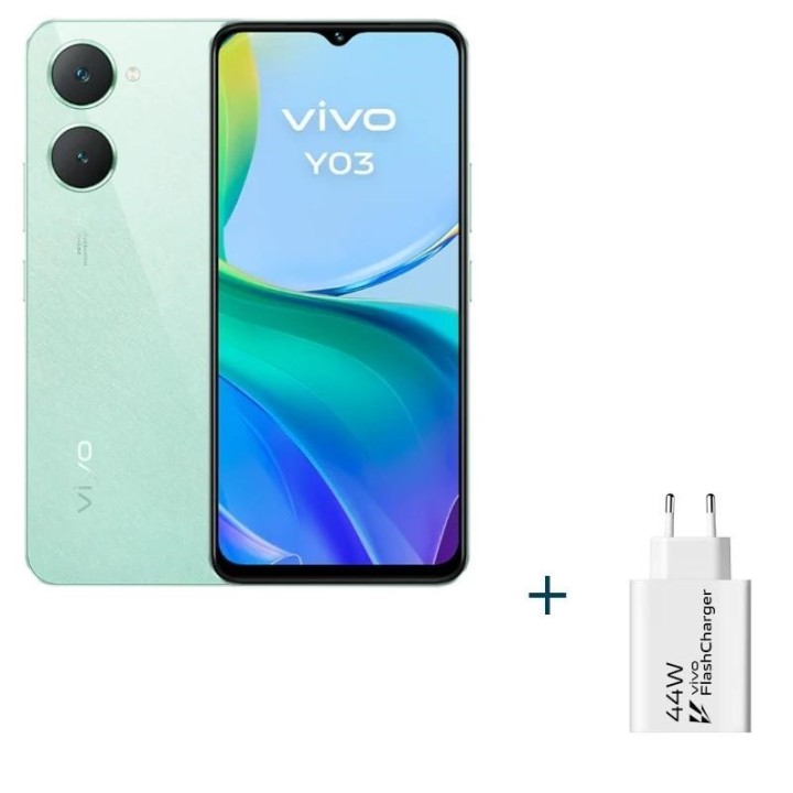 vivo y03 6.56" 4gb +4  128gb green + cargador 44w