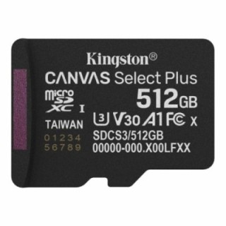 kingston tarjeta memoria micro secure digital sdxc 512gb kingston canvas select plus clase 10 uhs