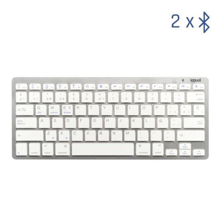 iggual teclado bluetooth slim tkl bt plata 2 canal