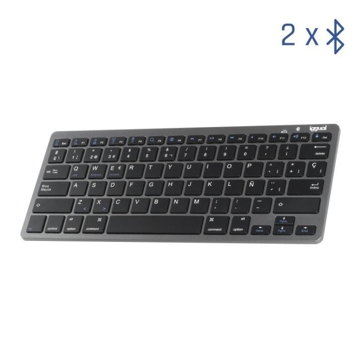 iggual teclado bluetooth slim tkl bt negro 2 canal