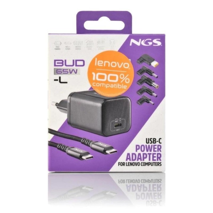 ngs pack carga usbc 65w+cabl 1,5m+5 clavij lenovo