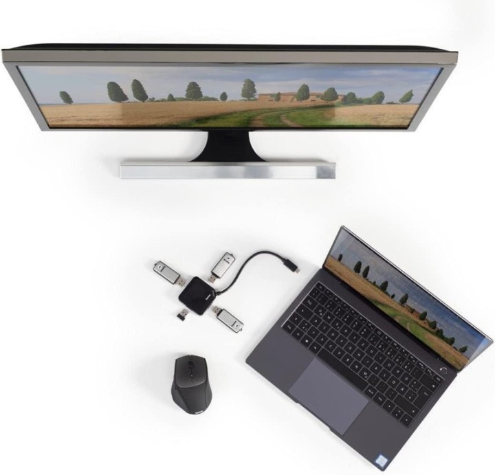 hub 4 puertos hama usb 3.1 tipo c negro