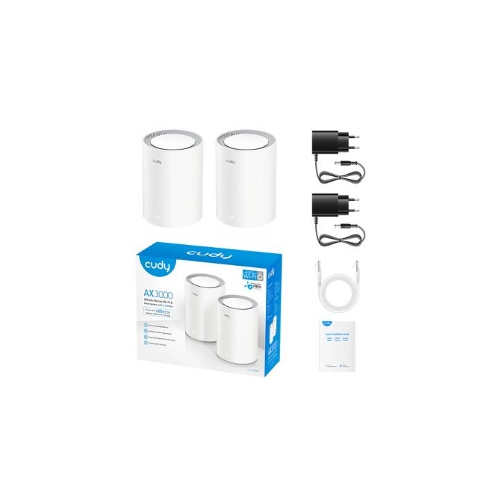 wireless lan repetidor cudy m3000 extensor  mesh 2pack blanco dualband chipset mt7981ba mt7976cn