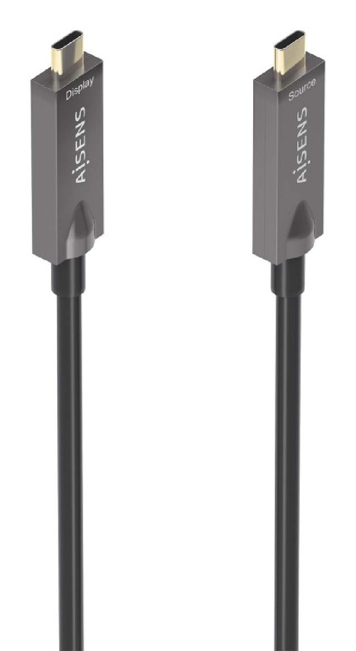 cable usb3.1 aisens gen2 10gbps aoc 4k 3a 60w e mark usb c m/m 7.5m