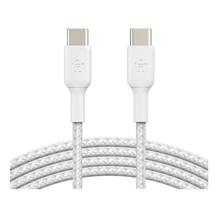 belkin cable usb tipo c belkin 1m    macho   macho    blanco trenzado 2 unidades
