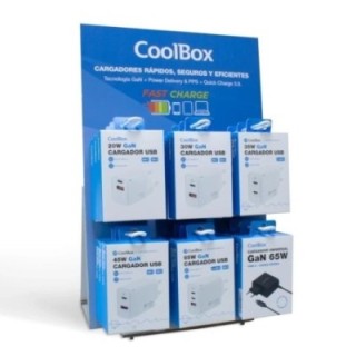 coolbox pack 12 cargadores gan2 + expositor
